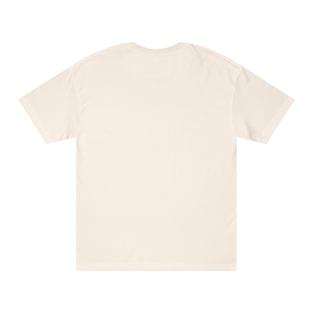 Classic White Tee — Minimal Lilac Chest Logo
