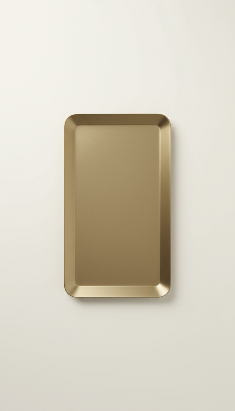 Brushed Brass Tray, Rectangular Form